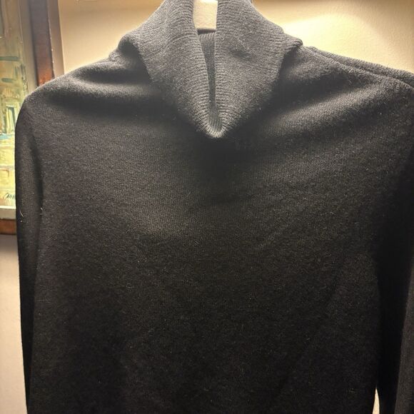 Alex Marie Sweater Womens Large Black Cashmere Tight Knit Turtleneck Pullover - Picture 6 of 11